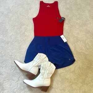 NWT Blue Hollister High Waist Short Short w/Center Zipper Pocket on Back, Size M